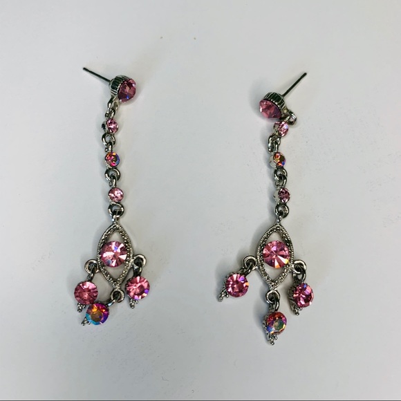 Pink drop earrings - Picture 3 of 3
